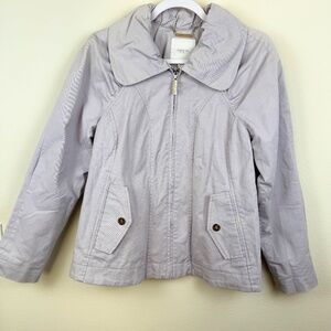 RICHARD CHAI Gray Full Zip Preppy Trendy Jacket Large Collar / Size Medium